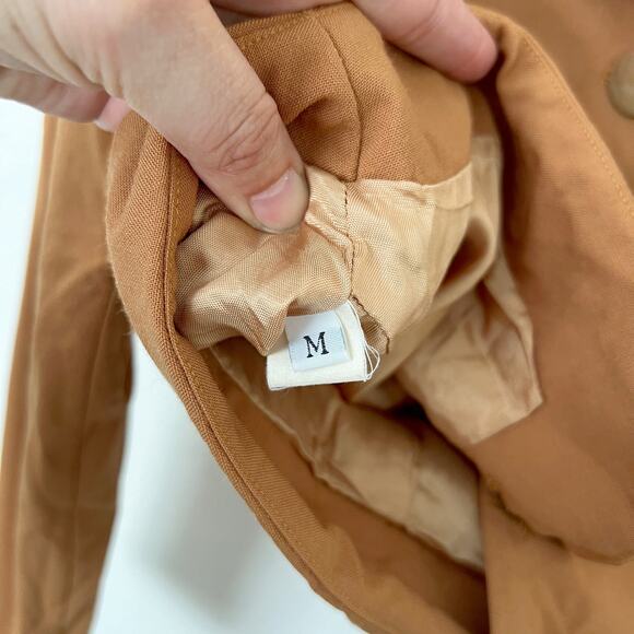 [Vintage] Cinzia M. Iaffaldano Size Medium M Cognac Brown Wool Cropped Jacket - Picture 11 of 12